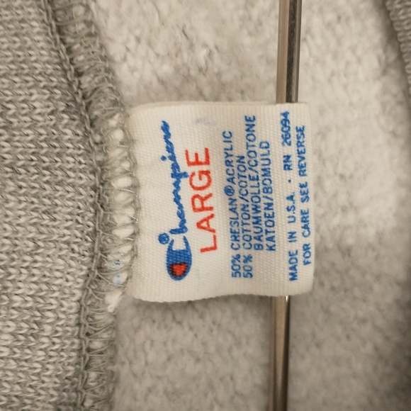 Vintage Champion Sweatshirt Hopkins on Heather Gray 41 chest USA made Large 80s - Picture 2 of 5